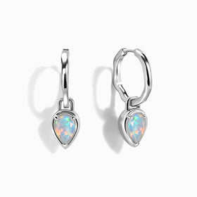 Opal Flow Hoops - October Birthstone