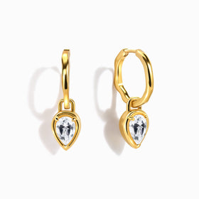 White Topaz Talis Hoops - April Birthstone