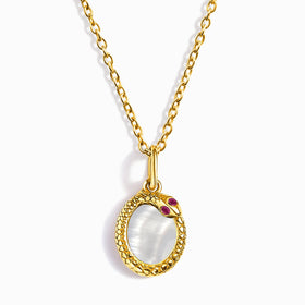 Mother of Pearl Ruby Necklace - Serpent of Sensuality