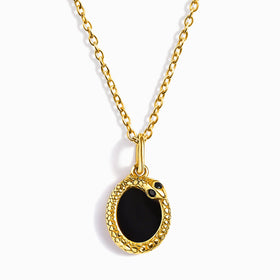 Black Onyx Necklace - Serpent