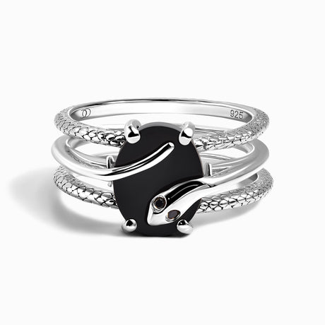 Black Onyx Ring - Serpent of Rebirth