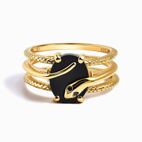 Black Onyx Ring - Serpent of Rebirth