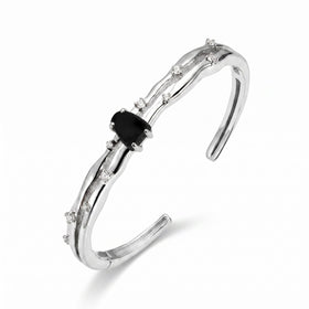 Black Obsidian Cuff - Flow