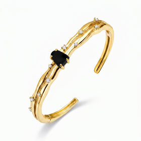 Black Obsidian Cuff - Flow
