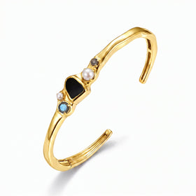 Black Obsidian Pearl Cuff - Heirloom