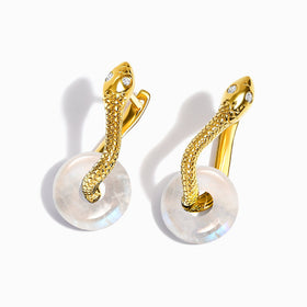 Moonstone Earrings - Serpent of Serenity
