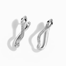 Black Spinel Earrings - Serpent