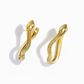 White Zircon Earrings - Serpent