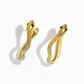 Black Spinel Earrings - Serpent