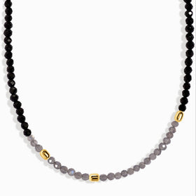 Labradorite Black Obsidian Beads Necklace - Untamed