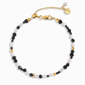 Black Obsidian Rice Pearl Beads Bracelet - Power Flow