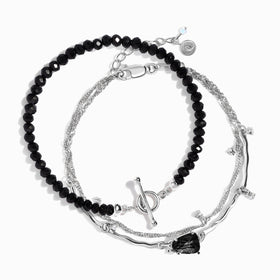 Black Obsidian Bracelet Stack - Grounded Goddess
