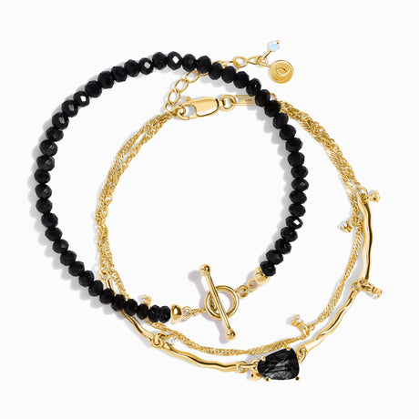 Black Obsidian Bracelet Stack - Grounded Goddess