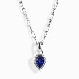 Blue Sapphire Talis Widelink Necklace - September Birthstone