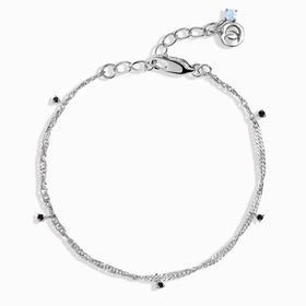 Black Spinel Anklet - Flowing