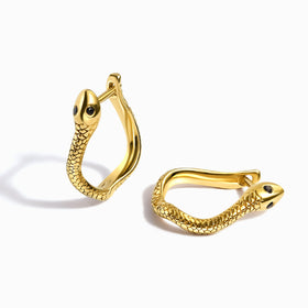 Black Spinel Earrings - Serpent