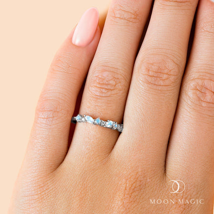 Moonstone Lab Diamond Ring - Grace