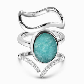 Enfolded Amazonite & Infinite & Waves Rings