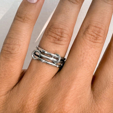 White Zircon Fidget Ring - Turning Within