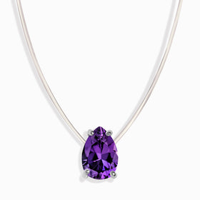 Amethyst Necklace Floating Sway - February Birthstone