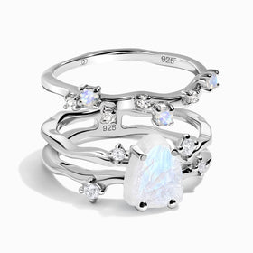 Moonstone Flow & Stardust Rings