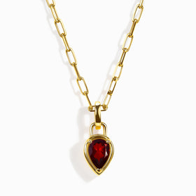 Garnet Talis Widelink Necklace - January Birthstone