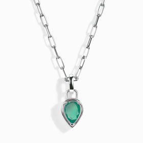 Green Onyx Talis Widelink Necklace - May Birthstone