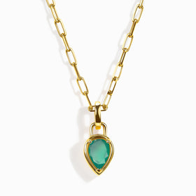Green Onyx Talis Widelink Necklace - May Birthstone