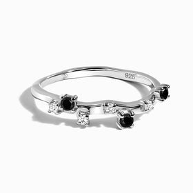 Fine Black Onyx Lab Diamond Ring - Stardust Band