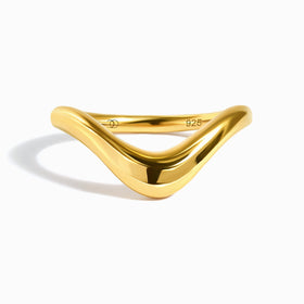 Stackable Ring Band - Dome Wishbone