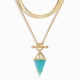 Amazonite Heroine & Herringbone Necklaces