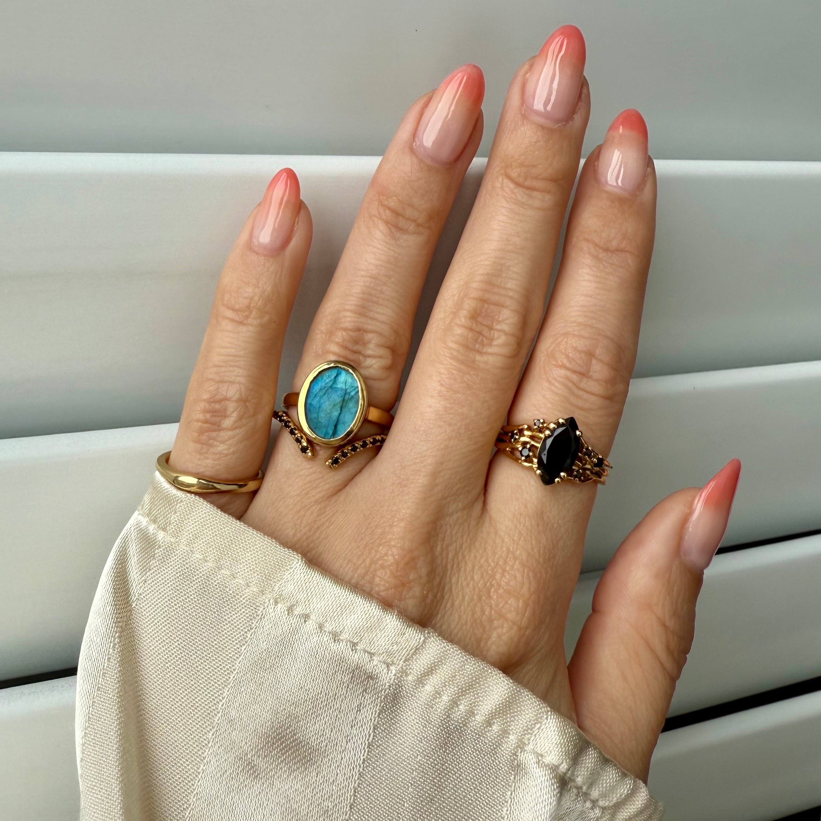 Crystal Ring - Enfolded Labradorite – Moon Magic