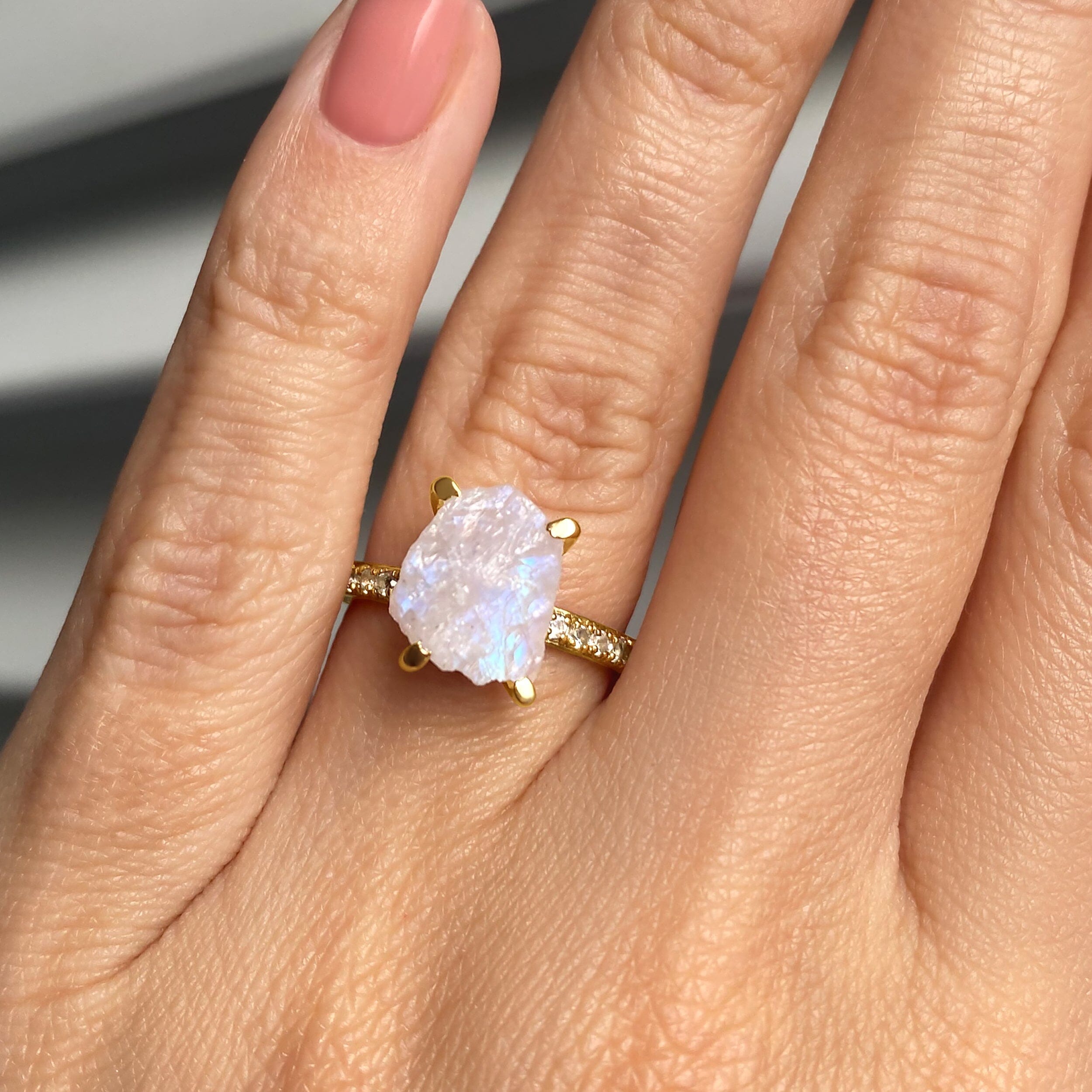 Raw Crystal Ring - Ritzy Moonstone – Moon Magic