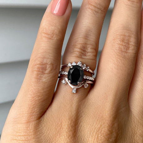 Black Obsidian Harlow Ring & Wreath Band & Archer Band