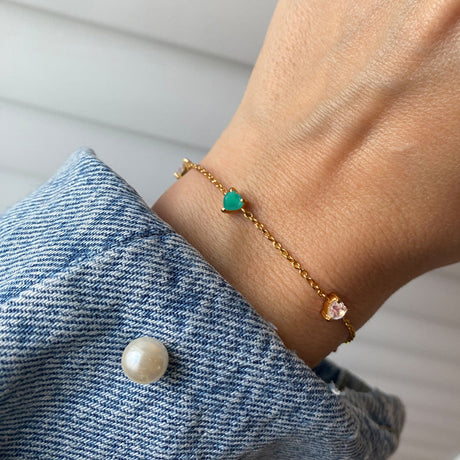Green Onyx Never Without My Gem Bracelet - May Birthstone