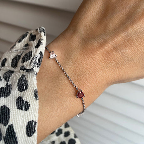 Garnet Never Without My Gem Bracelet - January Birthstone
