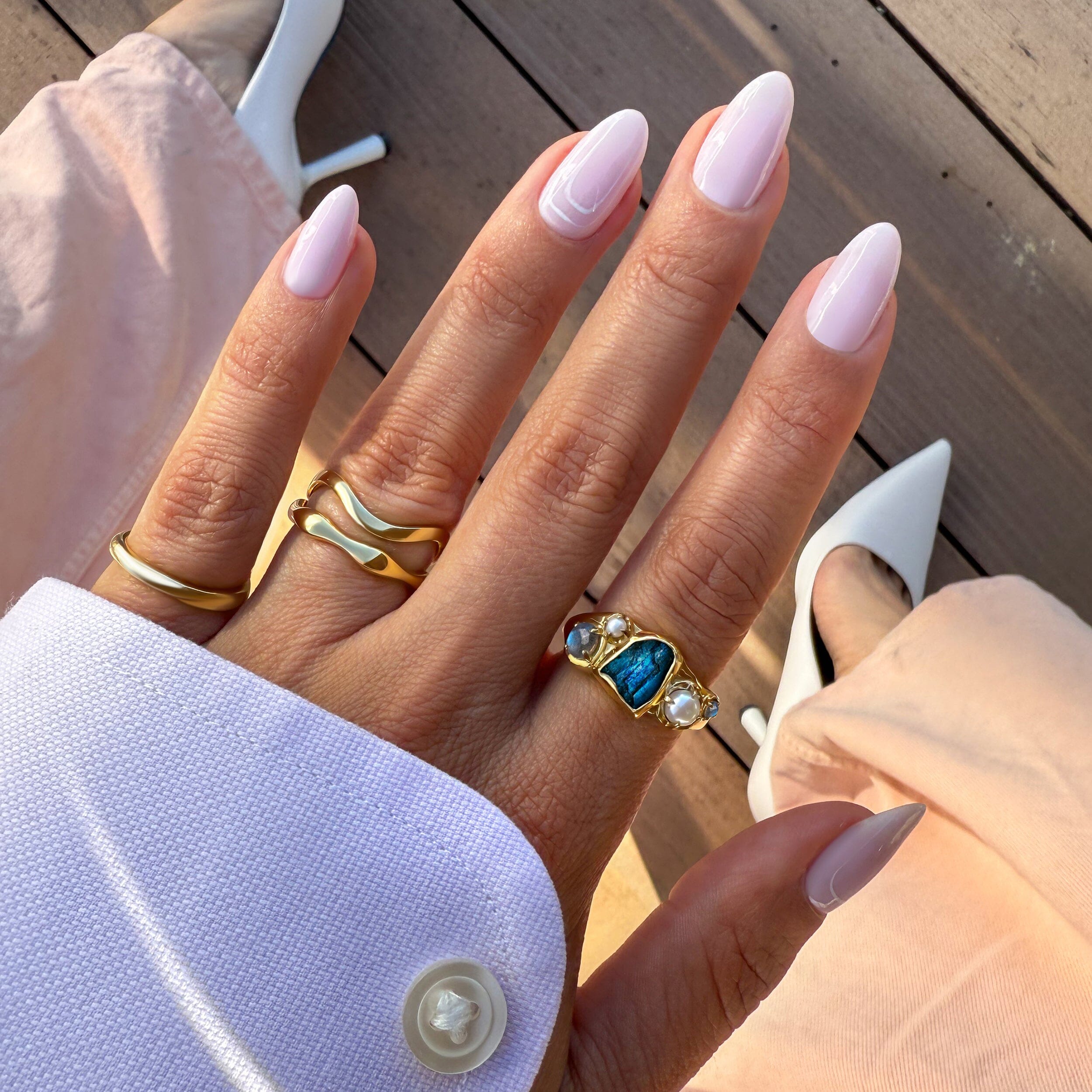 Labradorite Pearl Ring - Heirloom – Moon Magic