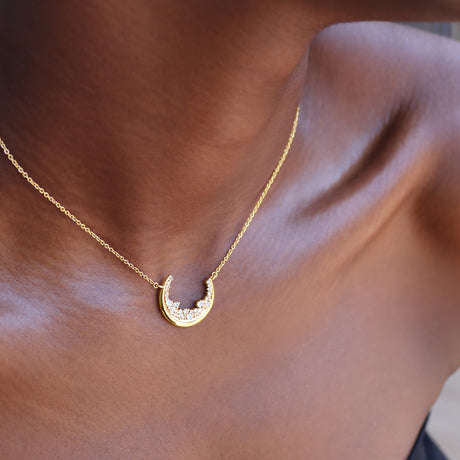 Moonstone White Zircon Necklace - Lush Luna