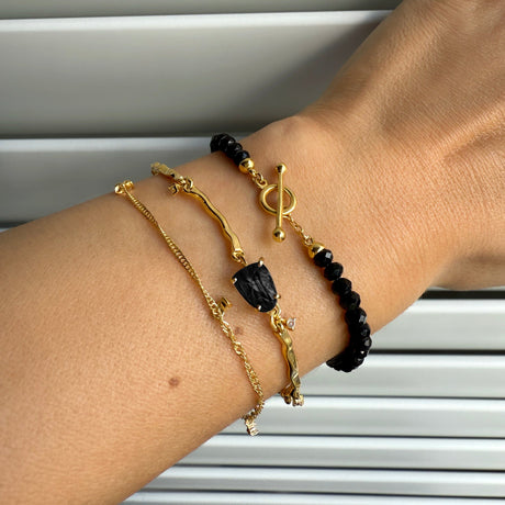 Black Obsidian Bracelet Stack - Grounded Goddess