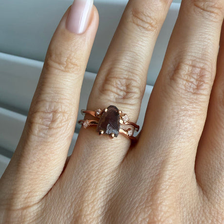 Raw Crystal Ring - Flow Smoky Quartz