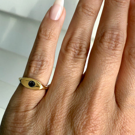 Black Obsidian Pinky Ring - Signet Noire