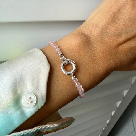 Rose Quartz Beads Bracelet - Spirit Link Dotted