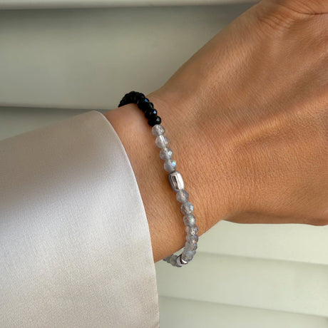 Labradorite Black Obsidian Beads Bracelet - Untamed
