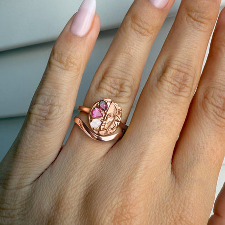 Pink Gradient Goddess Ring & Waves Band