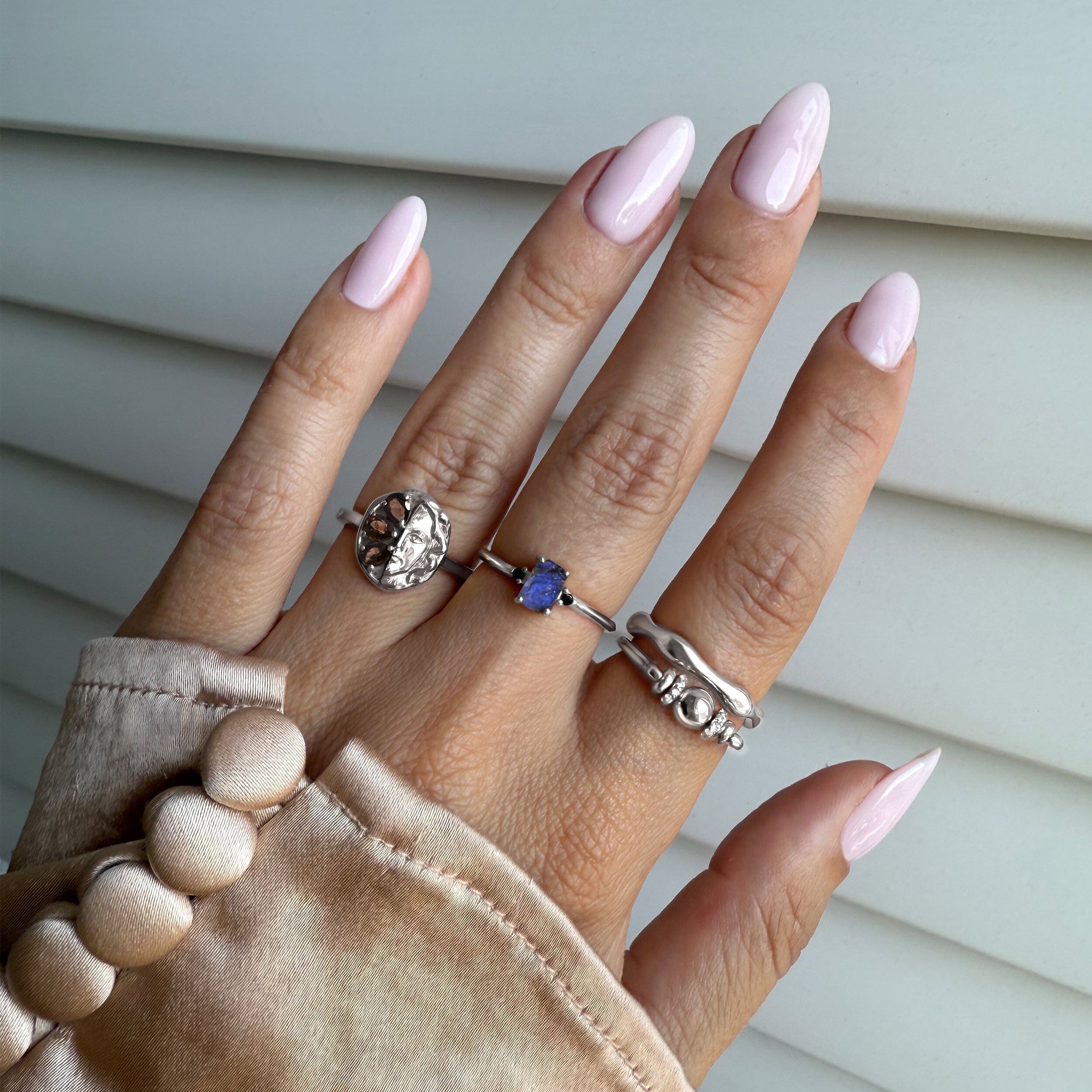 Labradorite Black Onyx Ring - Petite Allure – Moon Magic