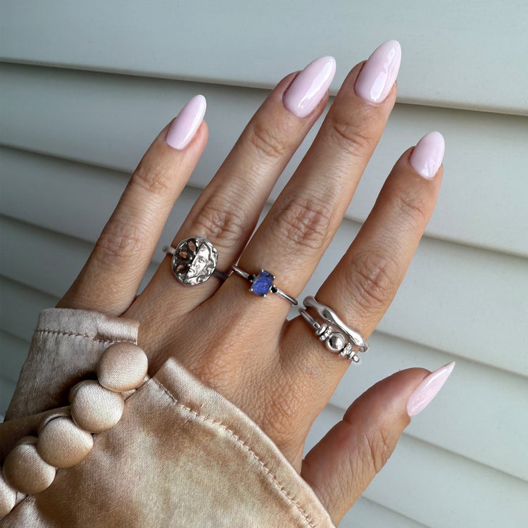 Labradorite Black Onyx Ring - Petite Allure – Moon Magic