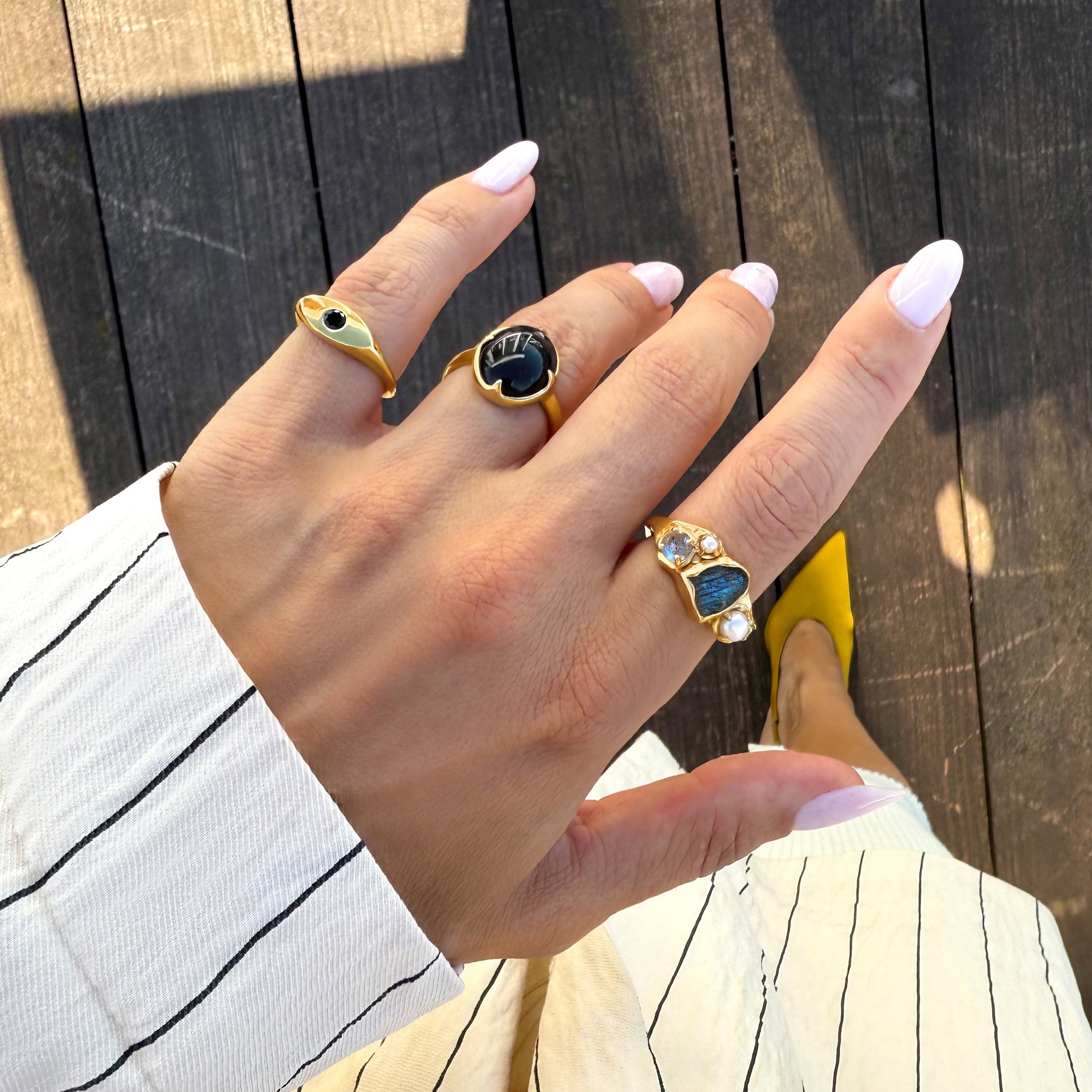 Labradorite Pearl Ring - Heirloom – Moon Magic