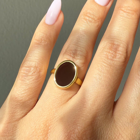 Crystal Ring - Enfolded Smoky Quartz