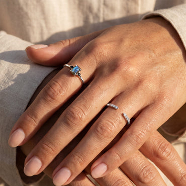 Labradorite Black Onyx Ring - Petite Allure – Moon Magic