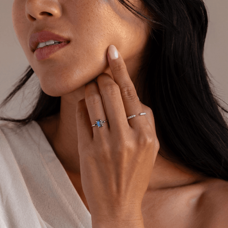 Labradorite Black Onyx Ring - Petite Allure – Moon Magic